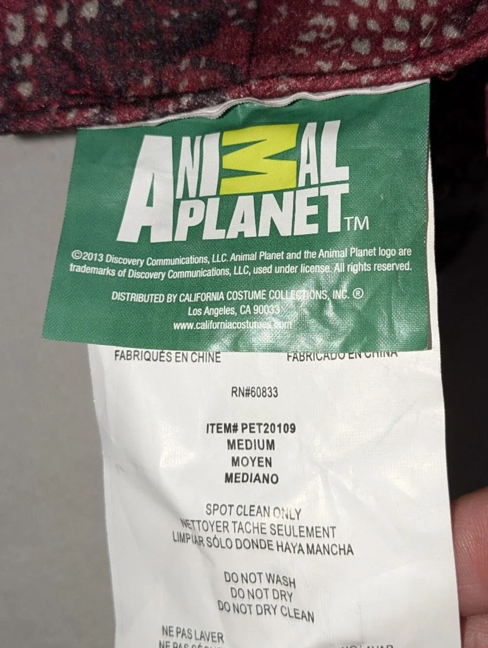 Animal Planet Pet Costume Med